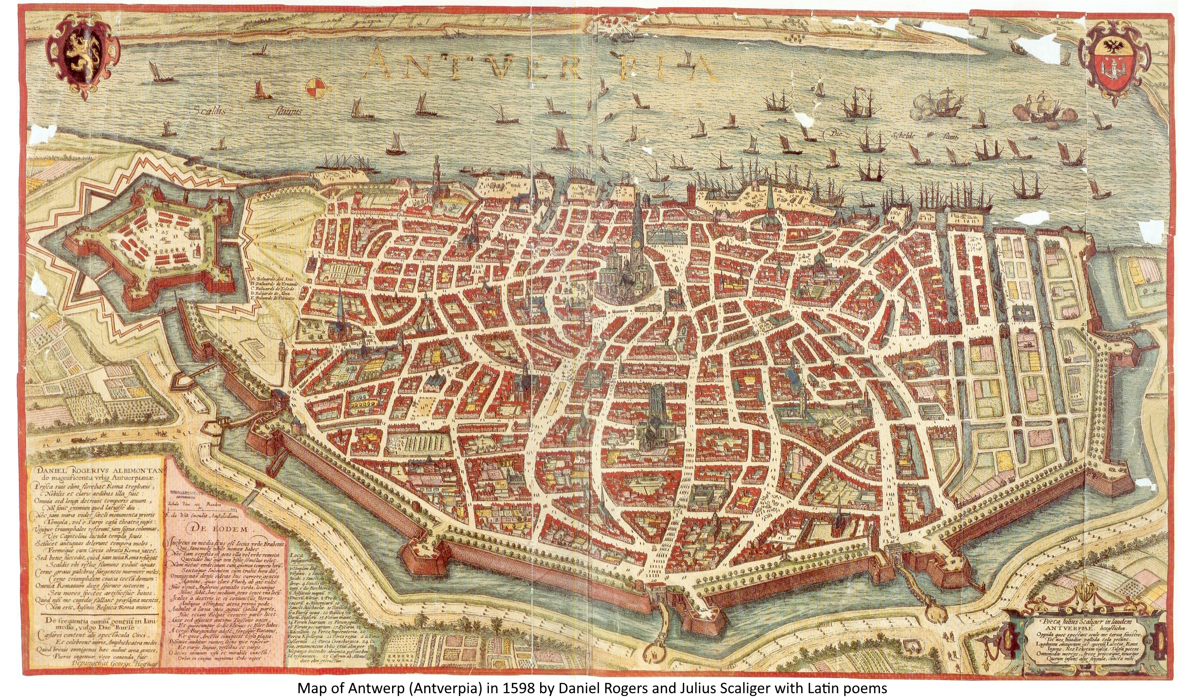 Antverpia Map of Antwerp 1598