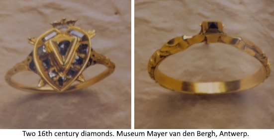 Two diamonds. Museum Mayer van den Bergh, Antwerp. 16th century.