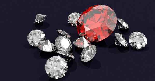 diamonds, red colored diamond
